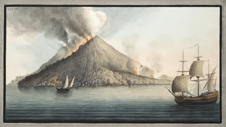 Ansicht der Insel Stromboli aufgenommen von Monsieur Fabris, Tafel XXXVII, aus 